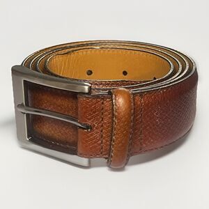 Magnanni Cognac Leather Belt Size 42 Made in Spain Mens Luxury Dress Belt 1511